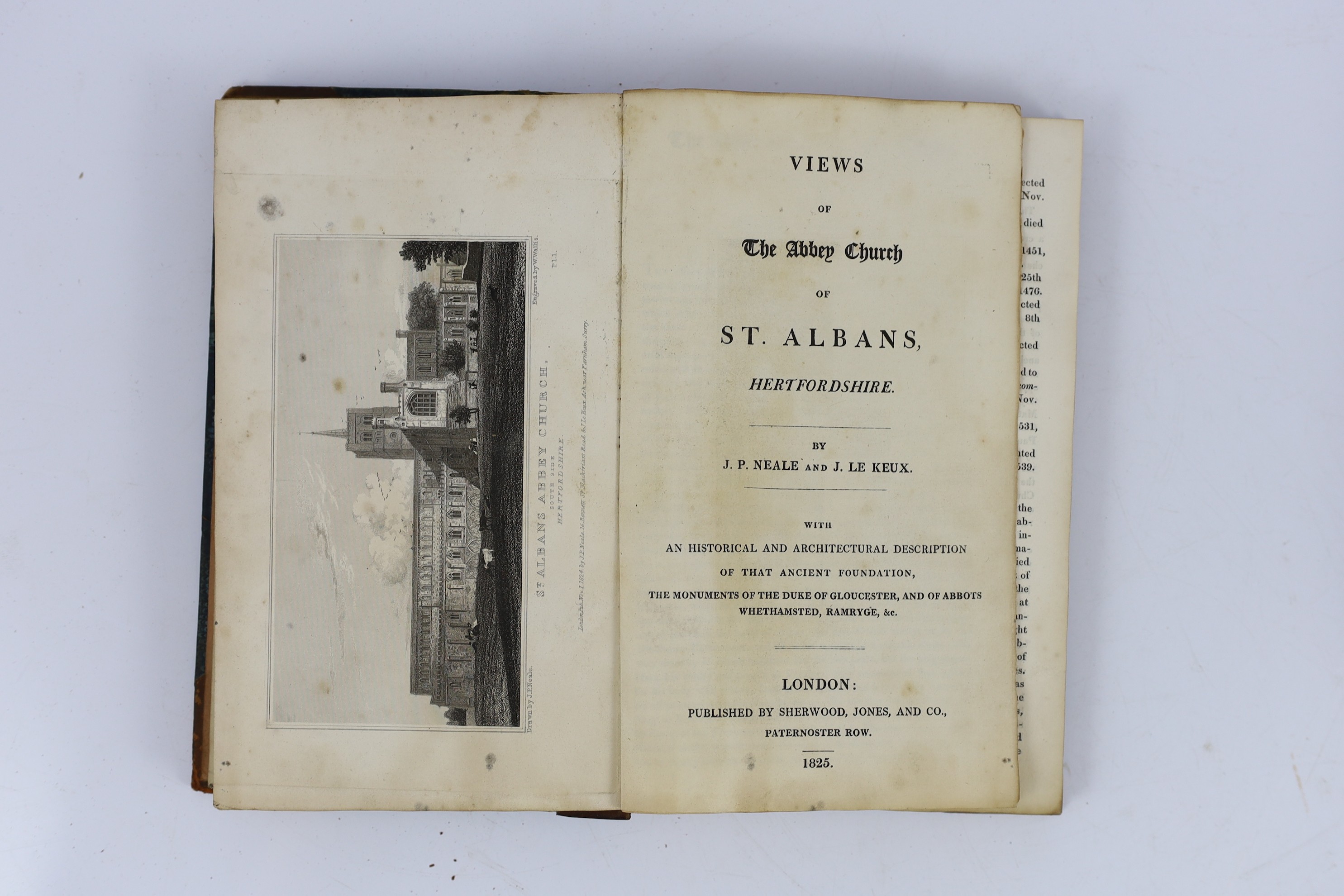 HERTS: A Short Account of Verulam and St. Albans ... old limp leather cloth, sm.cr.8vo. 1815; Williams, Frederick Lake - An Historical and Topographical Description of the Municipium of Ancient Verulam; the Martyrdom of